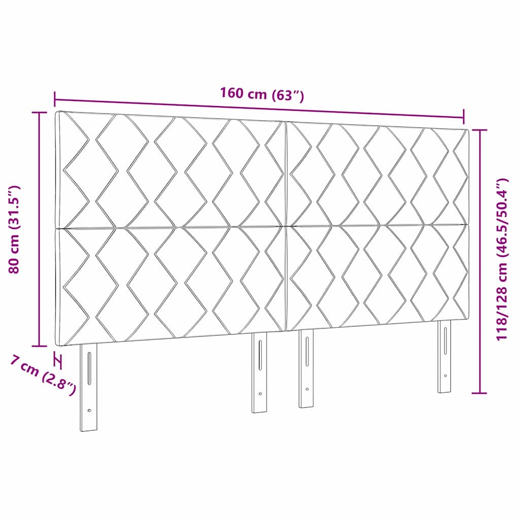 LED Kopfteil Taupe 160 cm Stoff