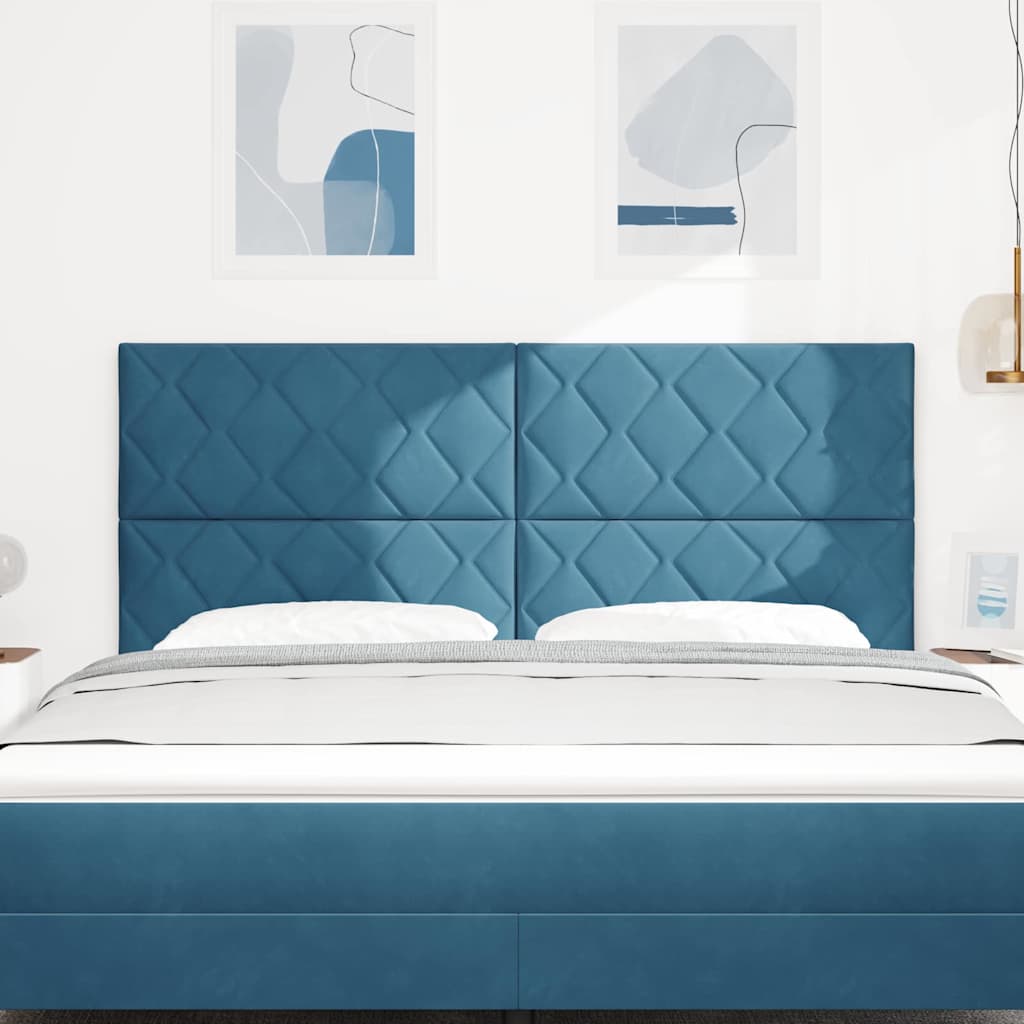 LED Kopfteil Dunkelblau 180 cm Samt