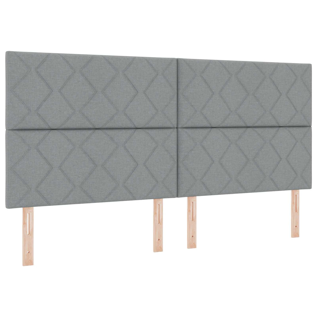 LED Kopfteil Hellgrau 200 cm Stoff