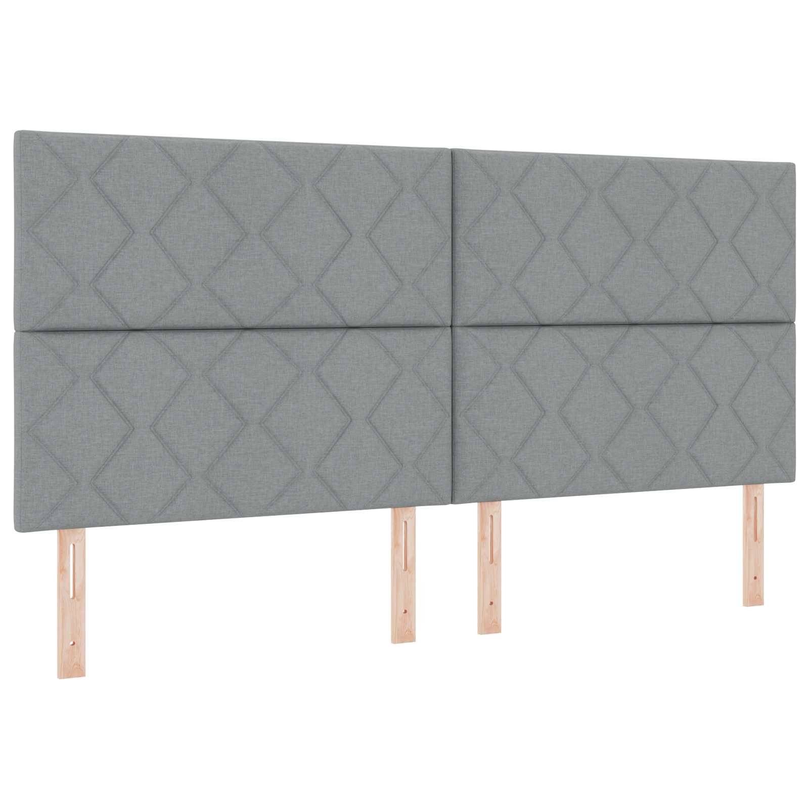 LED Kopfteil Hellgrau 200 cm Stoff