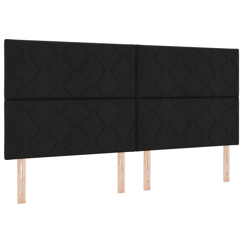 LED Kopfteil Schwarz 200 cm Stoff