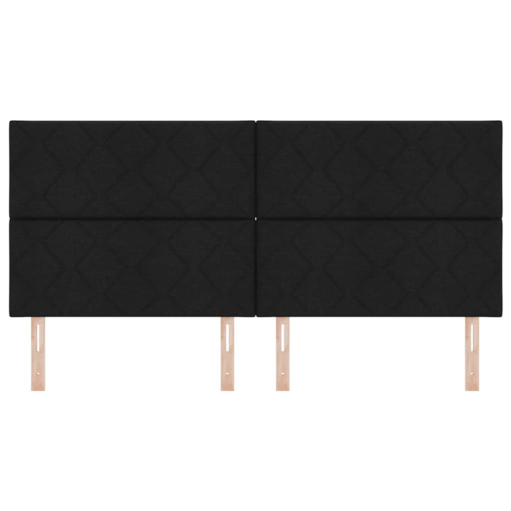 LED Kopfteil Schwarz 200 cm Stoff