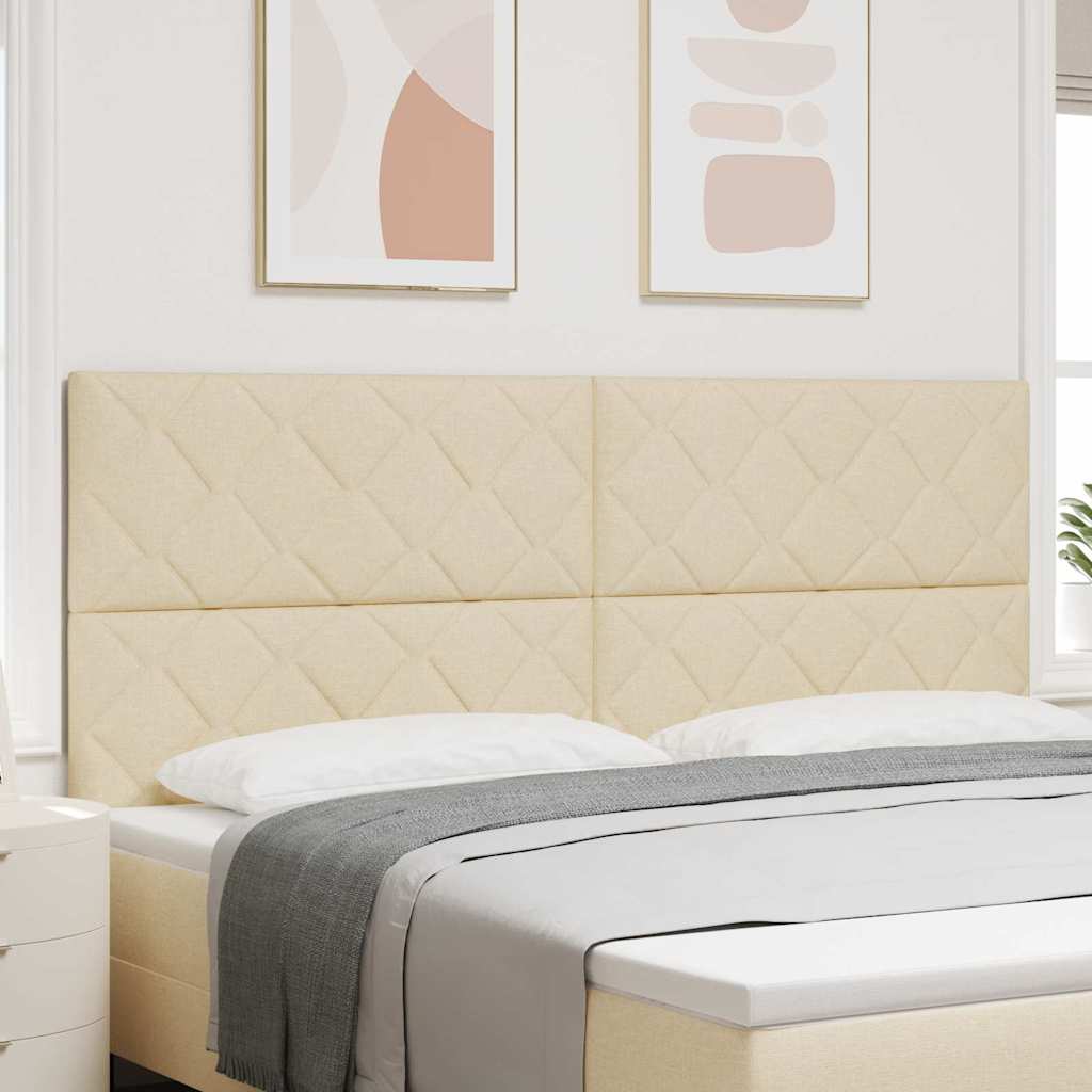 LED Kopfteil Creme 200 cm Stoff