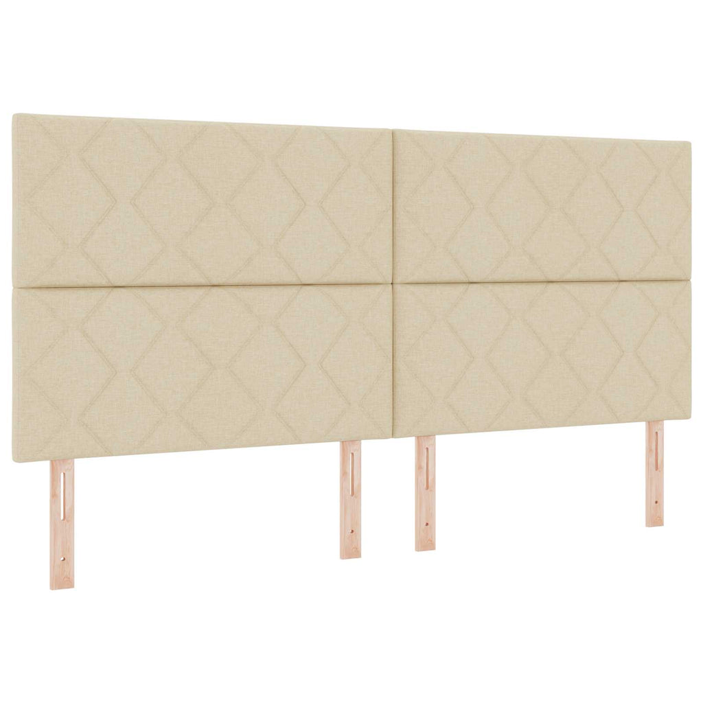 LED Kopfteil Creme 200 cm Stoff