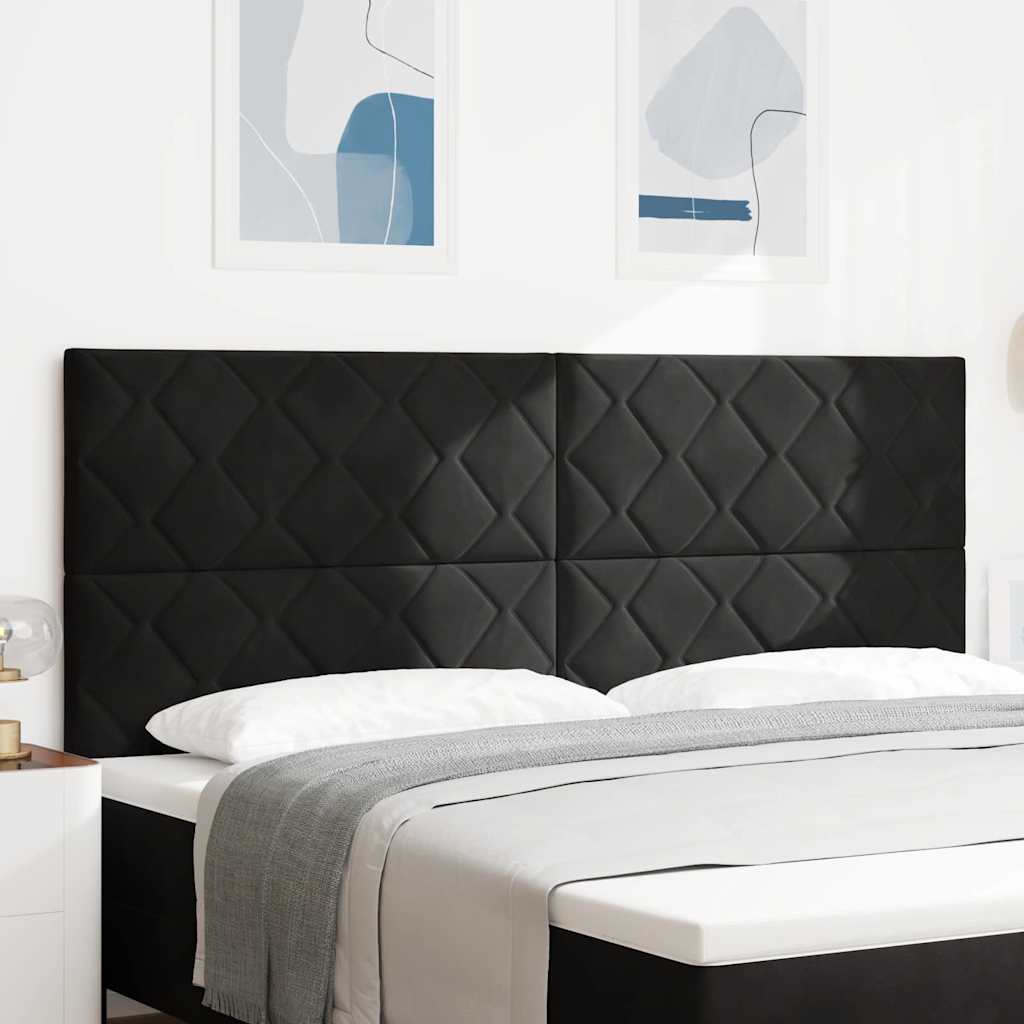 LED Kopfteil Schwarz 200 cm Samt