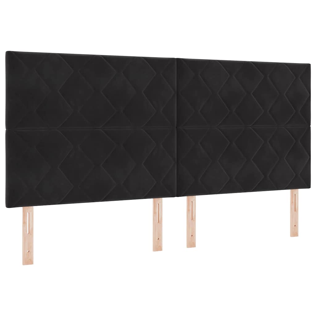 LED Kopfteil Schwarz 200 cm Samt