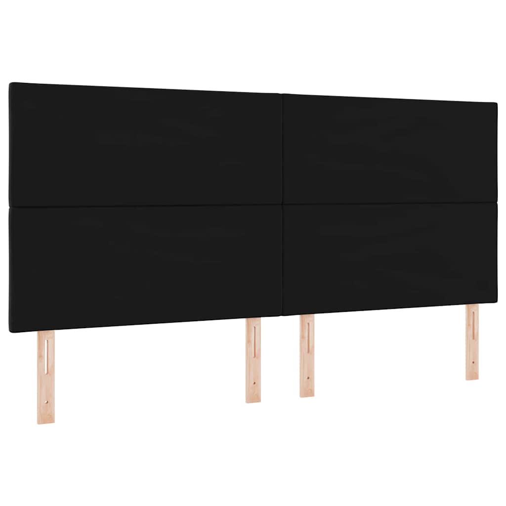 LED Kopfteil Schwarz 200 cm Samt