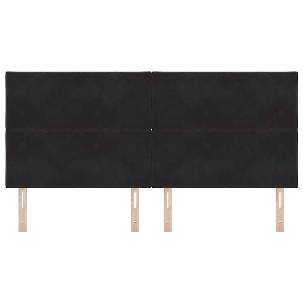 LED Kopfteil Schwarz 200 cm Samt