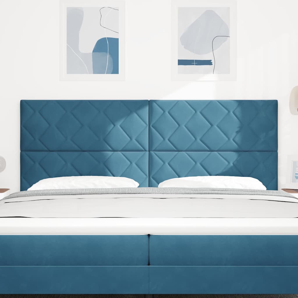 LED Kopfteil Dunkelblau 200 cm Samt