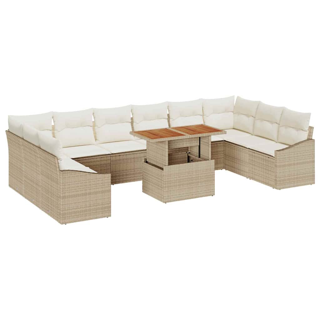 Garten Essgruppe mit Kissen 11 pcs Beige und Creme