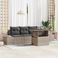 Garten Essgruppe mit Kissen 5 pcs Grau und Braun