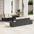 Garten Essgruppe mit Kissen 7 pcs Schwarz und Creme