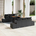 Garten Essgruppe mit Kissen 7 pcs Schwarz und Braun