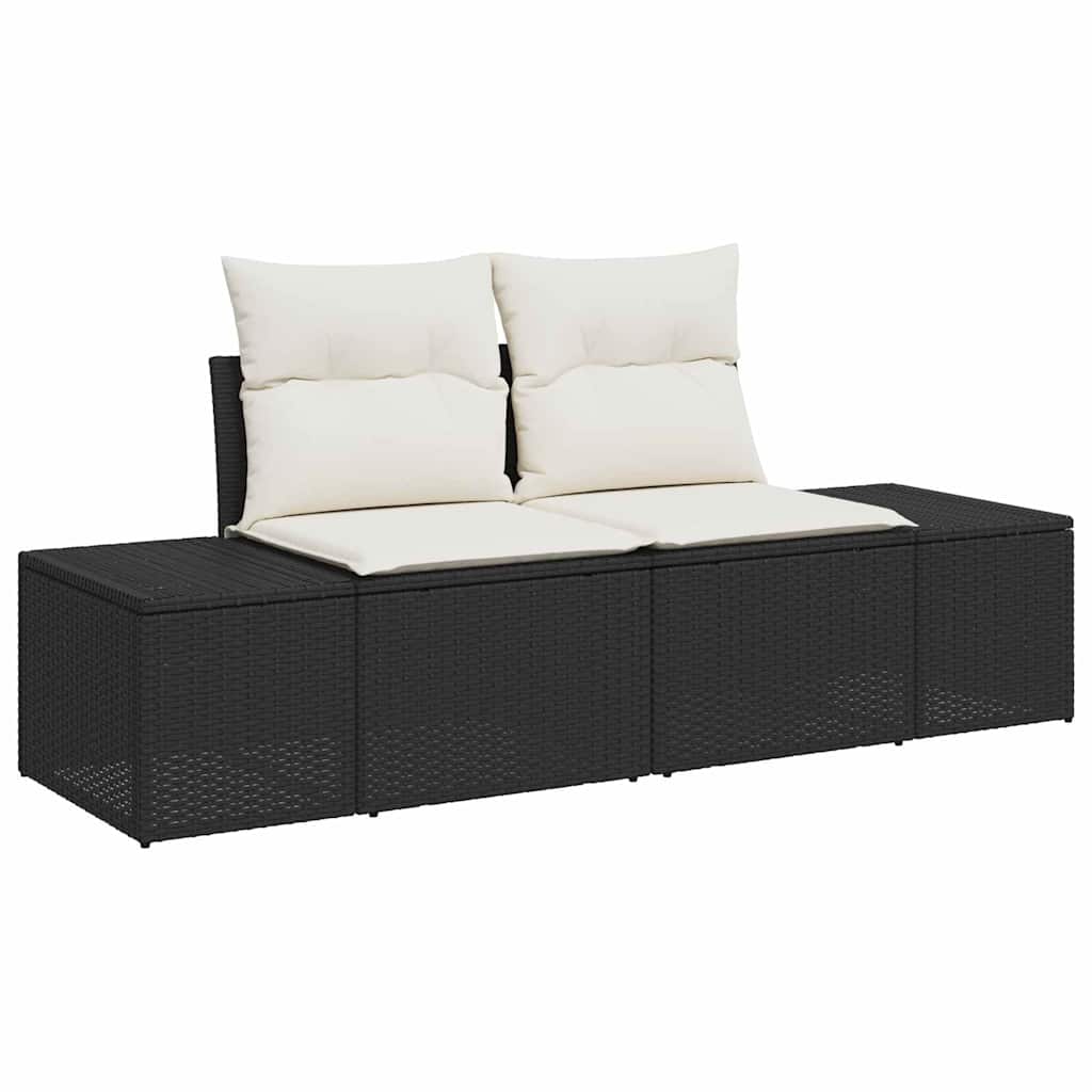 Garten Essgruppe mit Kissen 8 pcs Schwarz und Creme
