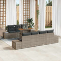 Garten Essgruppe mit Kissen 8 pcs Grau und Braun