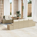 Gartensofa-set 8 Stk. Beige Poly-Rattan