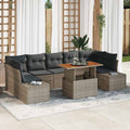 Garten Essgruppe mit Kissen 8 pcs Grau und Braun