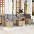 Garten Essgruppe mit Kissen 8 pcs Beige und Grau