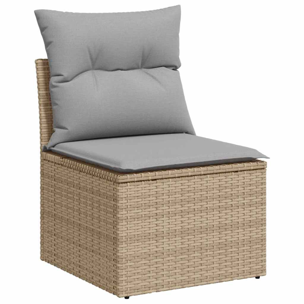 Garten Essgruppe mit Kissen 9 pcs Beige und Grau