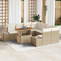 Garten Essgruppe mit Kissen 9 pcs Beige und Creme