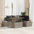 Garten-Sofa-Set mit Kissen mit Kissen 5 pcs Grau und Braun