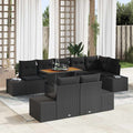Garten Essgruppe mit Kissen 9 pcs Schwarz und Braun