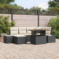 Garten Essgruppe mit Kissen 7 pcs Schwarz und Creme