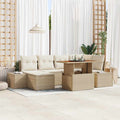 Gartensofa-set 7 pcs Beige und Creme