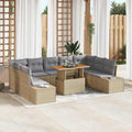 Garten Essgruppe mit Kissen 10 pcs Beige und Grau