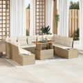 Garten Essgruppe mit Kissen 10 pcs Beige und Creme