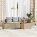 Garten Essgruppe mit Kissen 5 pcs Beige und Grau
