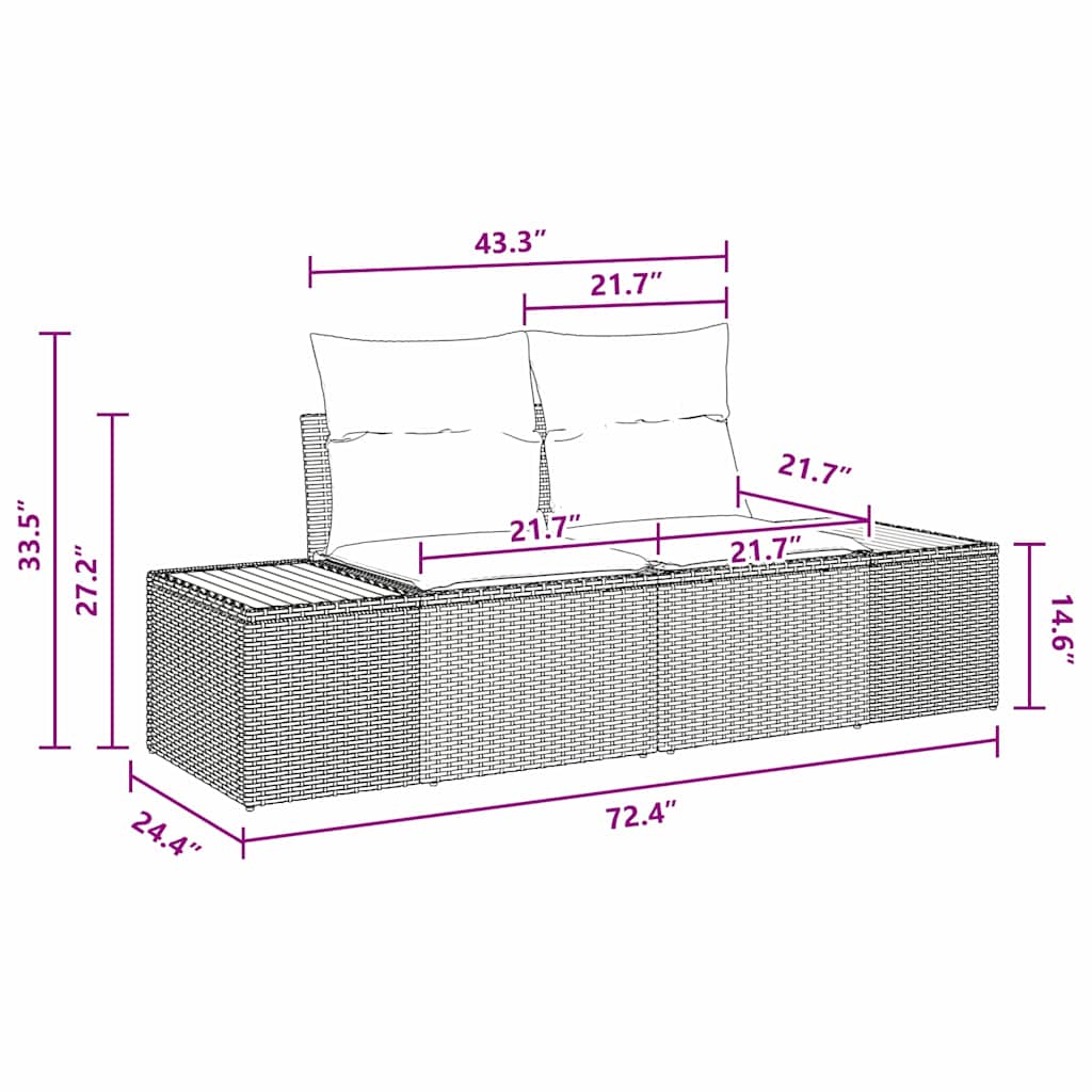Garten Essgruppe mit Kissen 5 pcs Beige und Grau