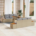 Garten Essgruppe mit Kissen 7 pcs Beige und Grau