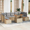 Garten Essgruppe mit Kissen 8 pcs Beige und Grau