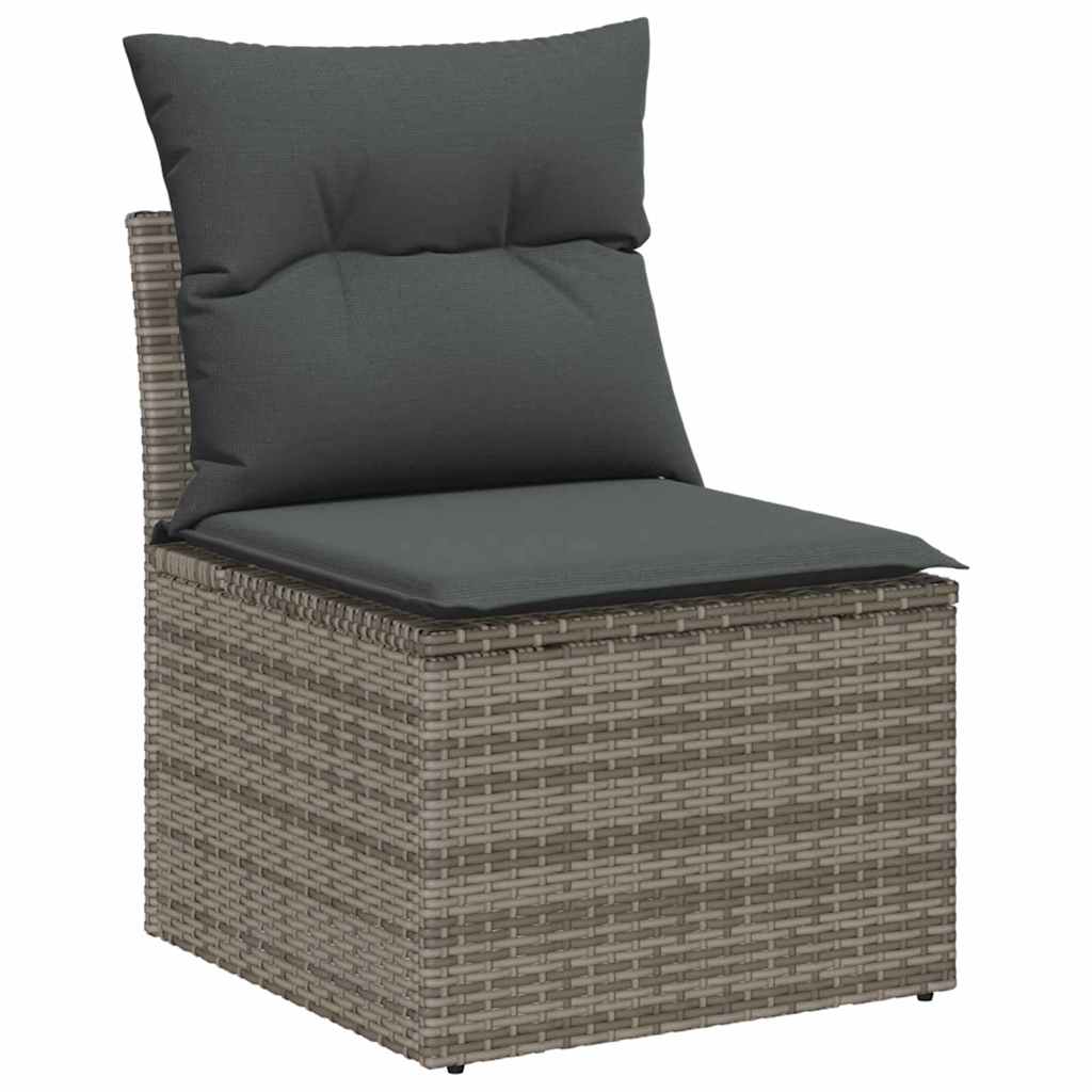 Garten Essgruppe mit Kissen 9 pcs Grau und Braun