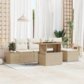 Gartensofa-set 6 pcs Beige und Creme