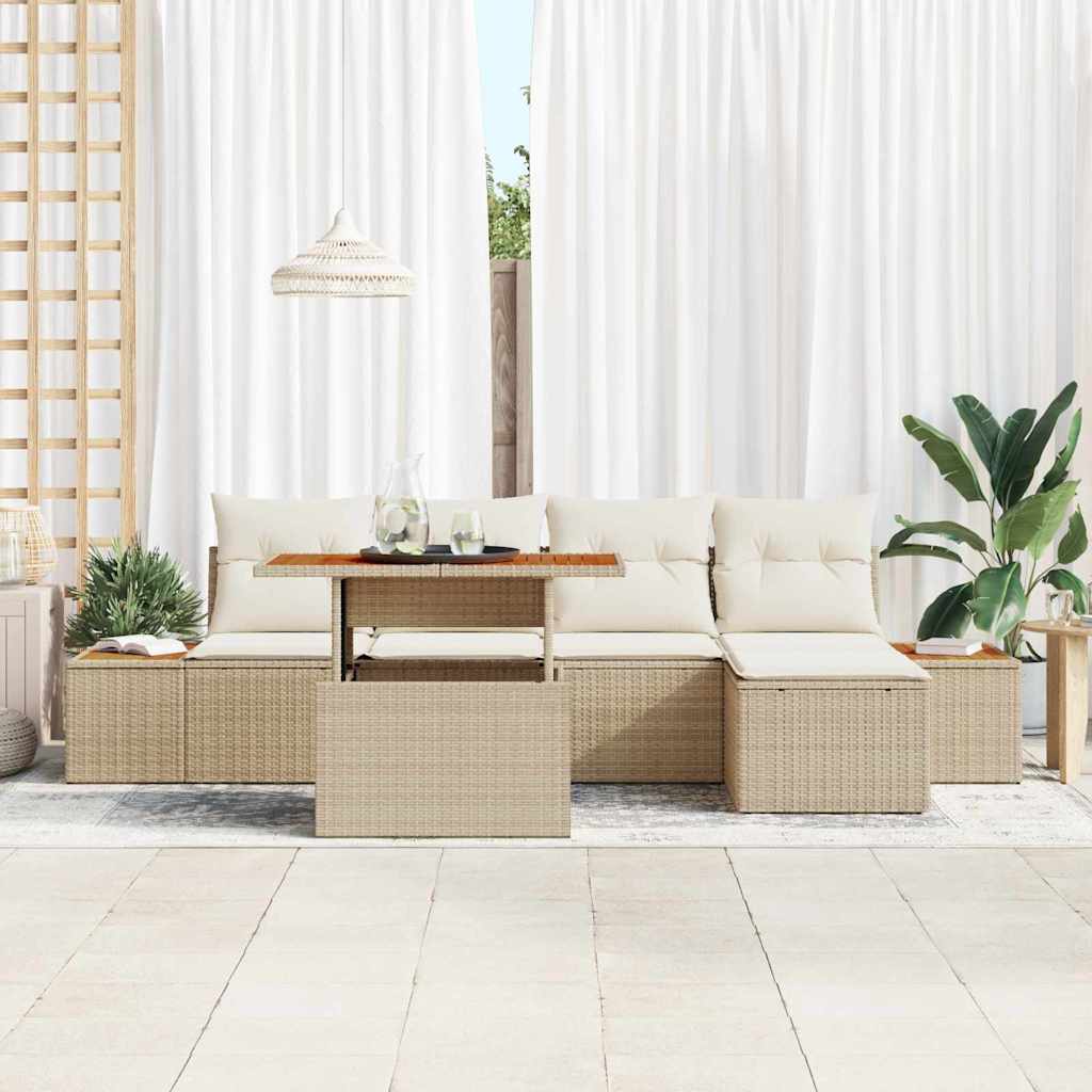 Gartensofa-set 6 pcs Beige und Creme