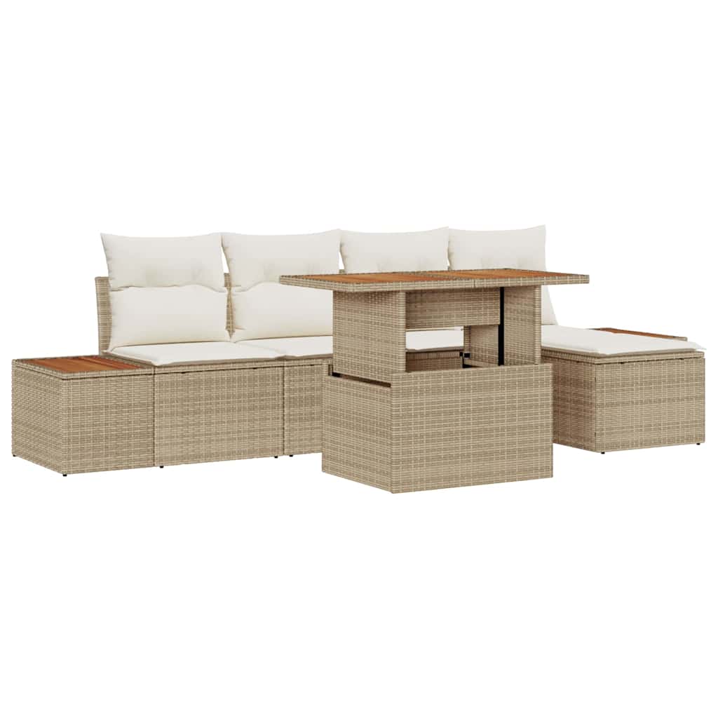 Gartensofa-set 6 pcs Beige und Creme