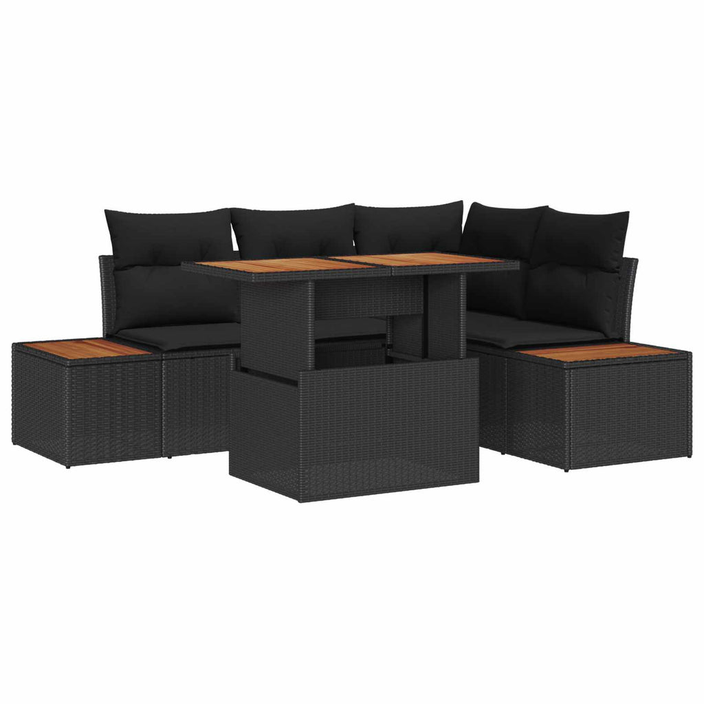 Garten Essgruppe mit Kissen 5 pcs Schwarz und Braun