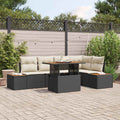 Garten Essgruppe mit Kissen 6 pcs Schwarz und Beige