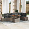 Garten Essgruppe mit Kissen 7 pcs Grau und Braun