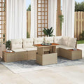 Garten Essgruppe mit Kissen 7 pcs Beige und Creme