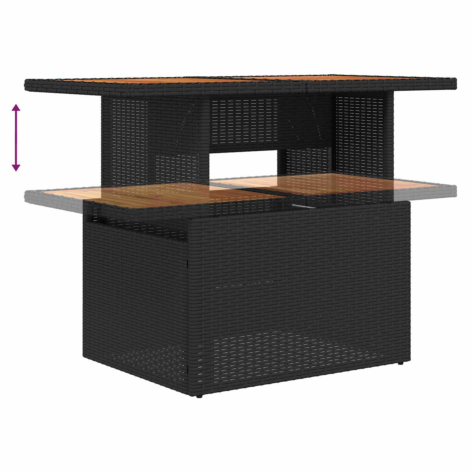 Garten Essgruppe mit Kissen 7 pcs Schwarz und Braun