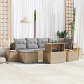 Garten Essgruppe mit Kissen 7 pcs Beige und Grau