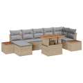 Garten Essgruppe mit Kissen 8 pcs Beige und Grau