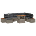 Garten Essgruppe mit Kissen 9 pcs Grau und Braun
