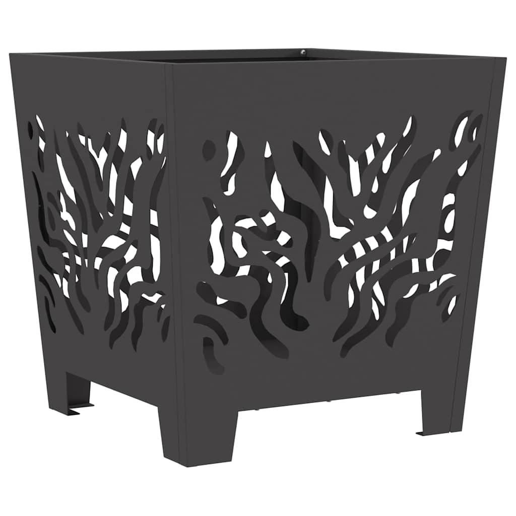 Feuerstelle Schwarz 40 x 40 x 40 cm Stahl