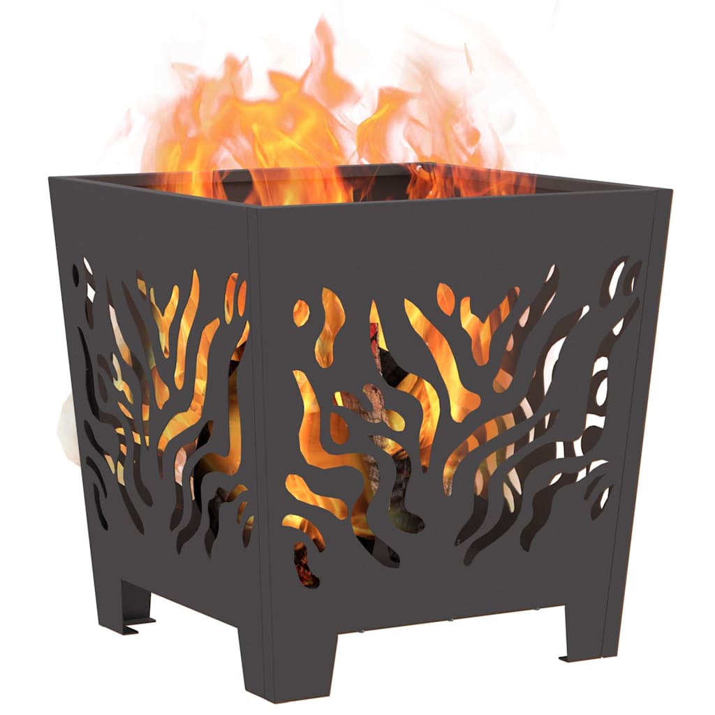 Feuerstelle Schwarz 40 x 40 x 40 cm Stahl