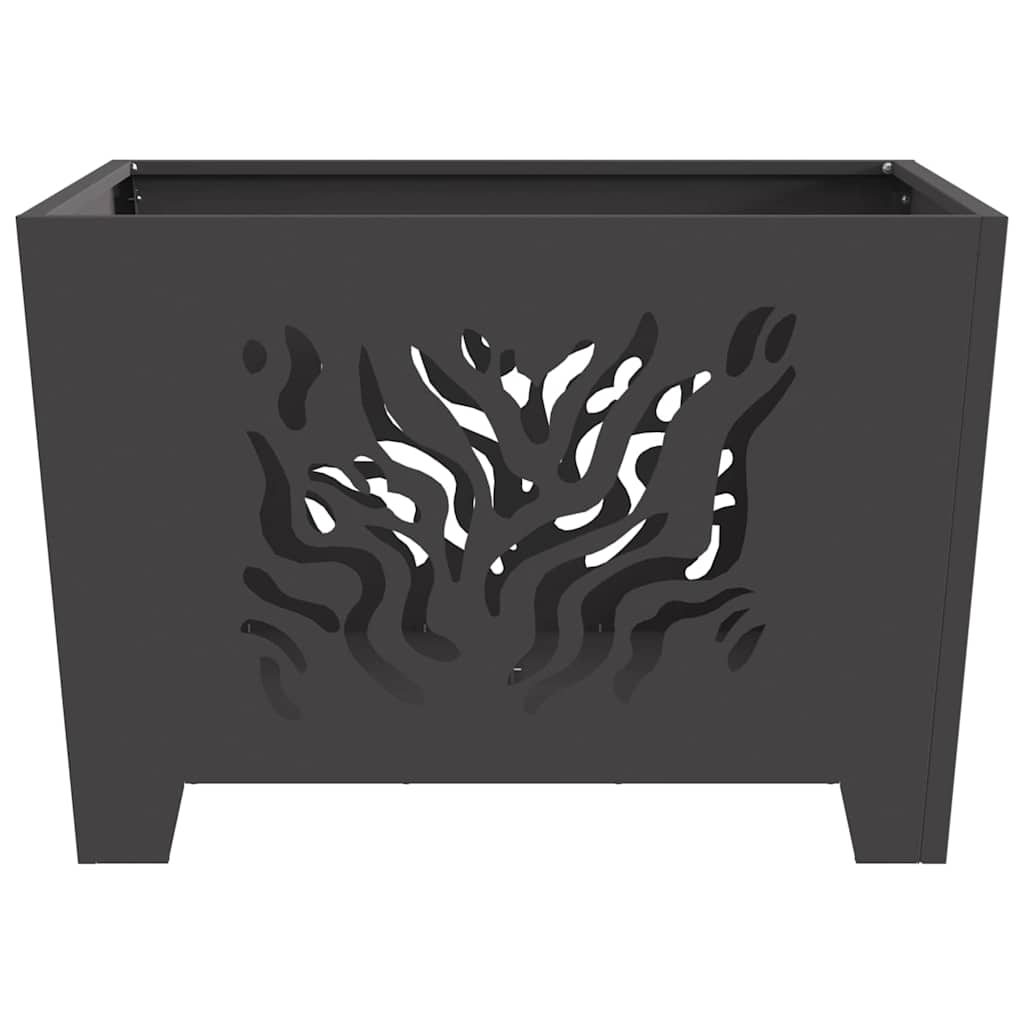 Feuerstelle Schwarz 60 x 60 x 40 cm Stahl