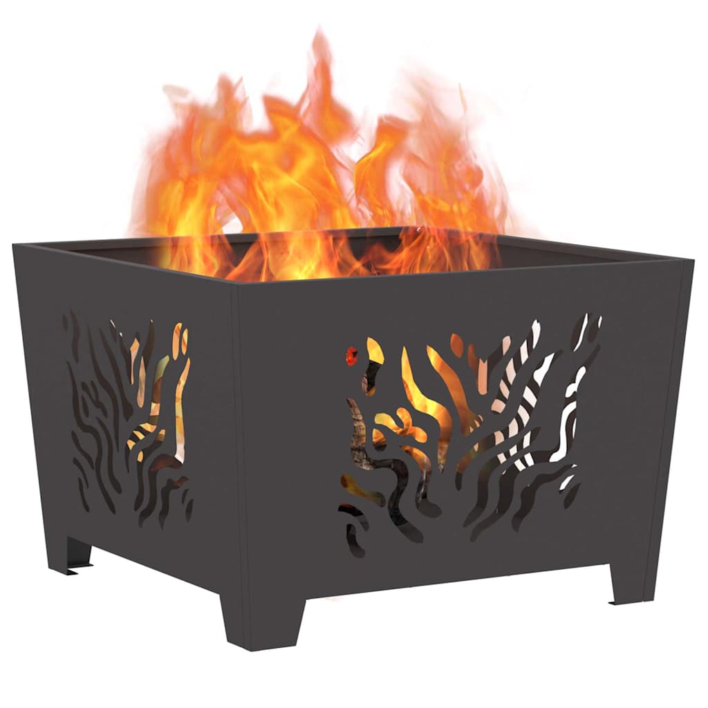 Feuerstelle Schwarz 60 x 60 x 40 cm Stahl